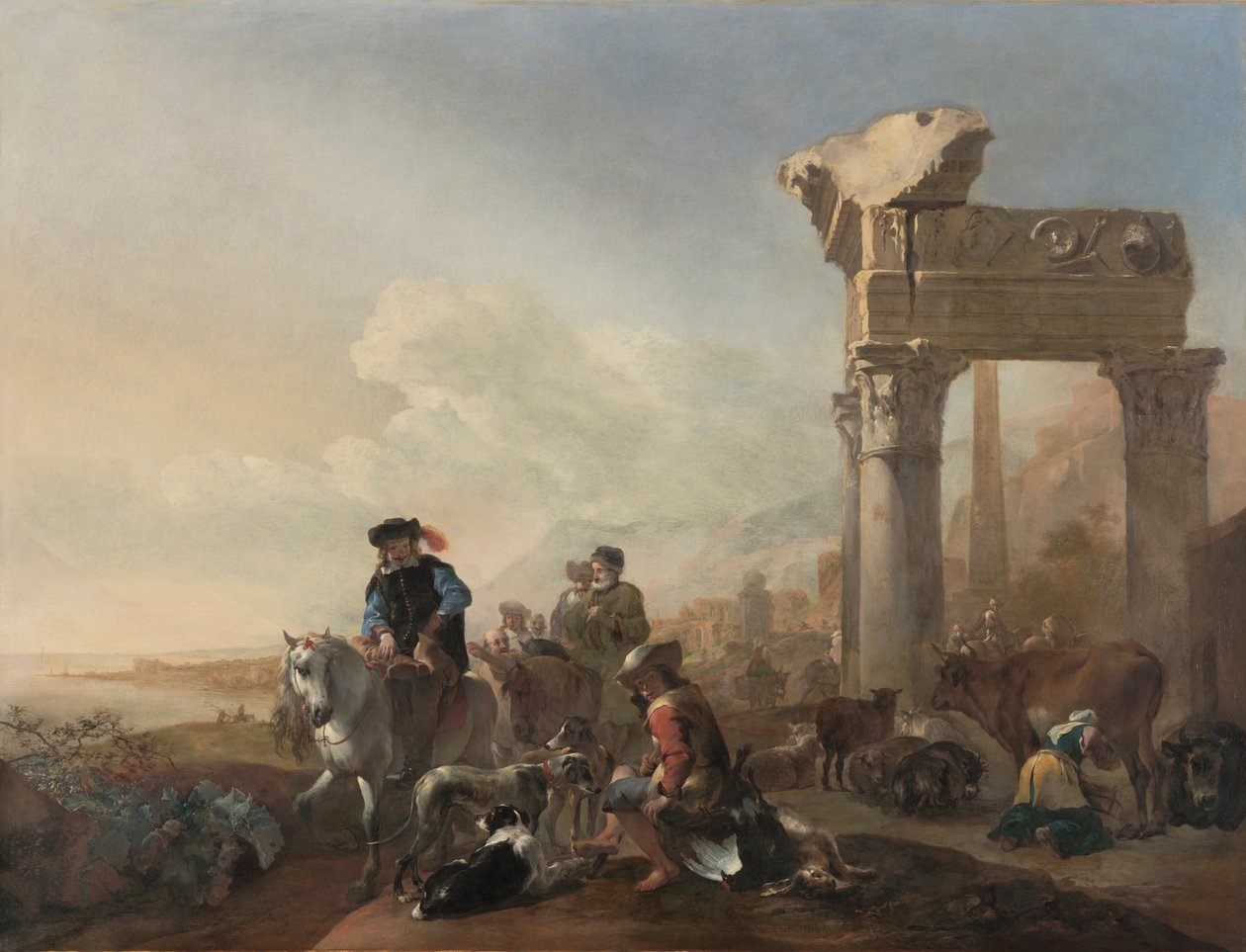 Lovci poblíž ruin, 1648. od Jan Baptist Weenix