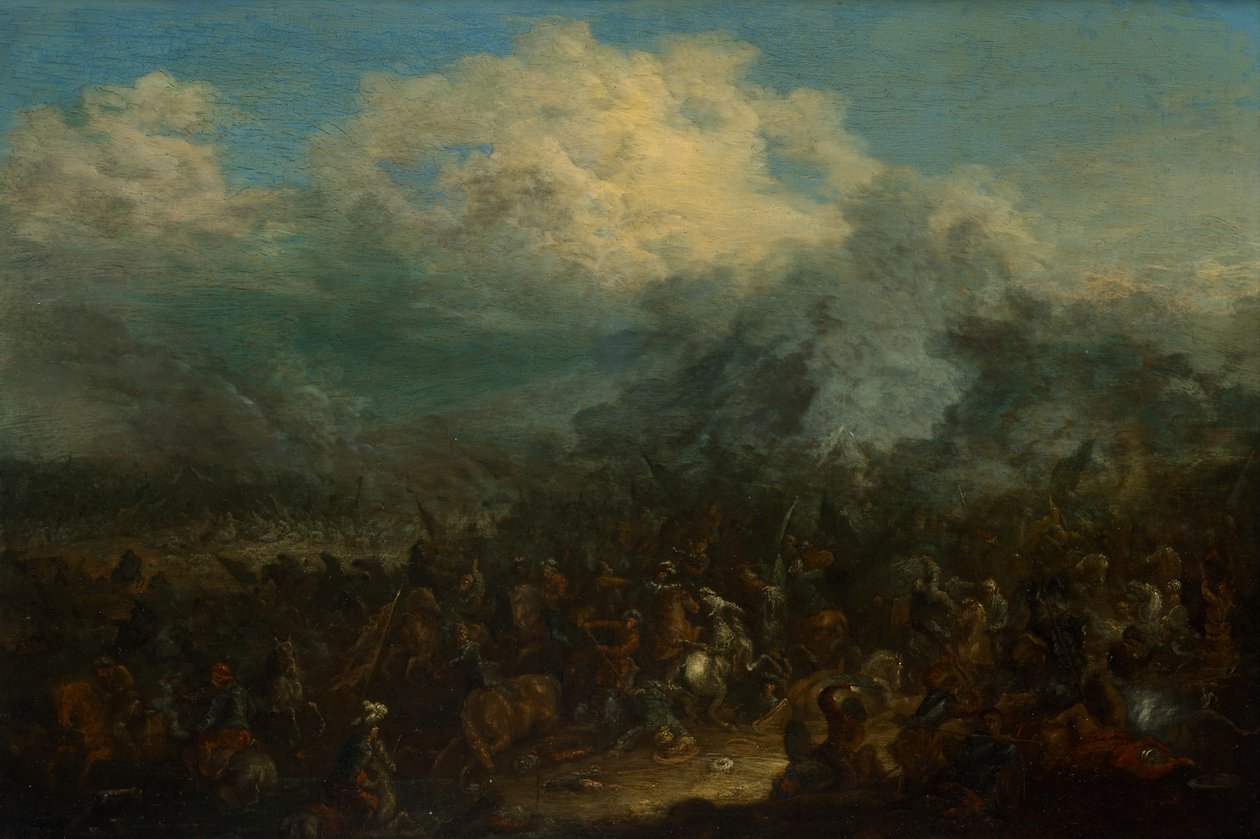 Jezdecká bitva od Jan Baptist van der Meiren