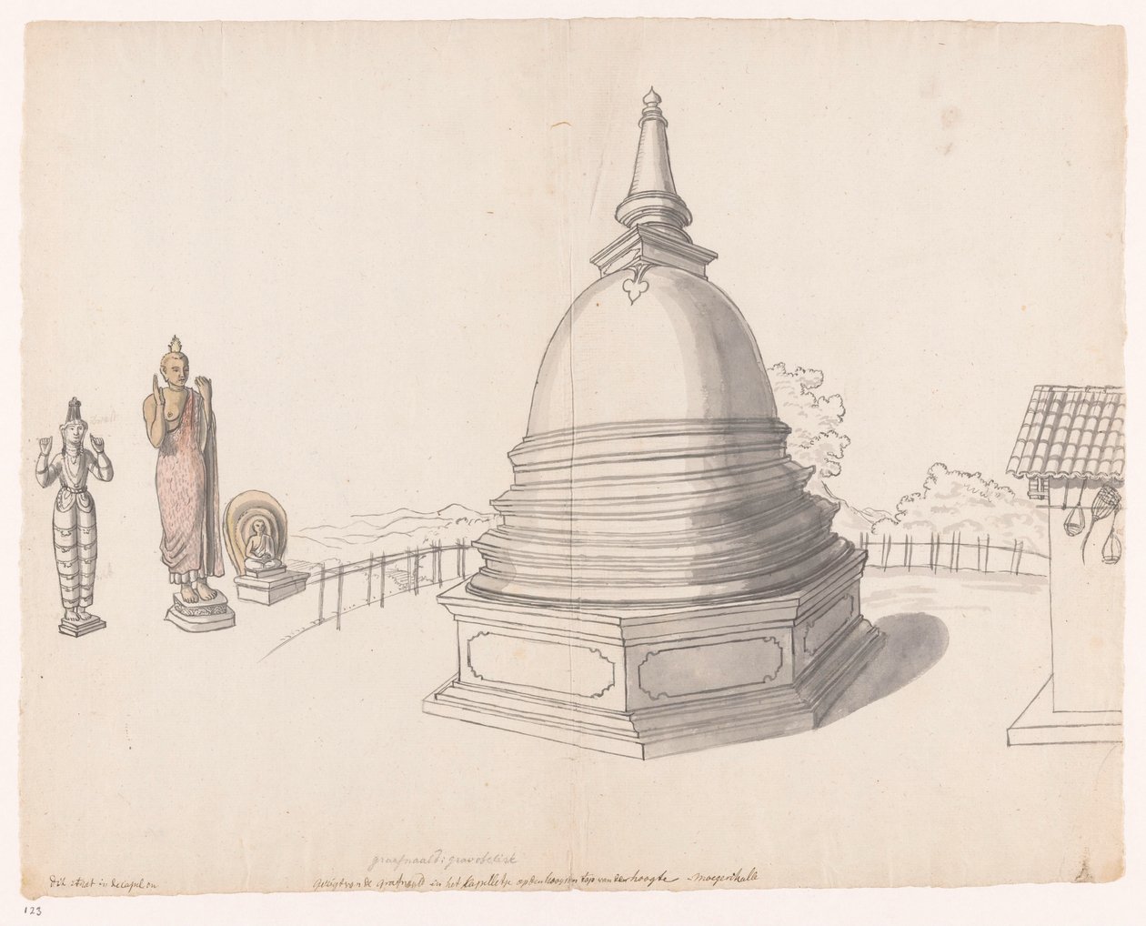 Singalese stupa te Moegerikalle od Jan Brandes