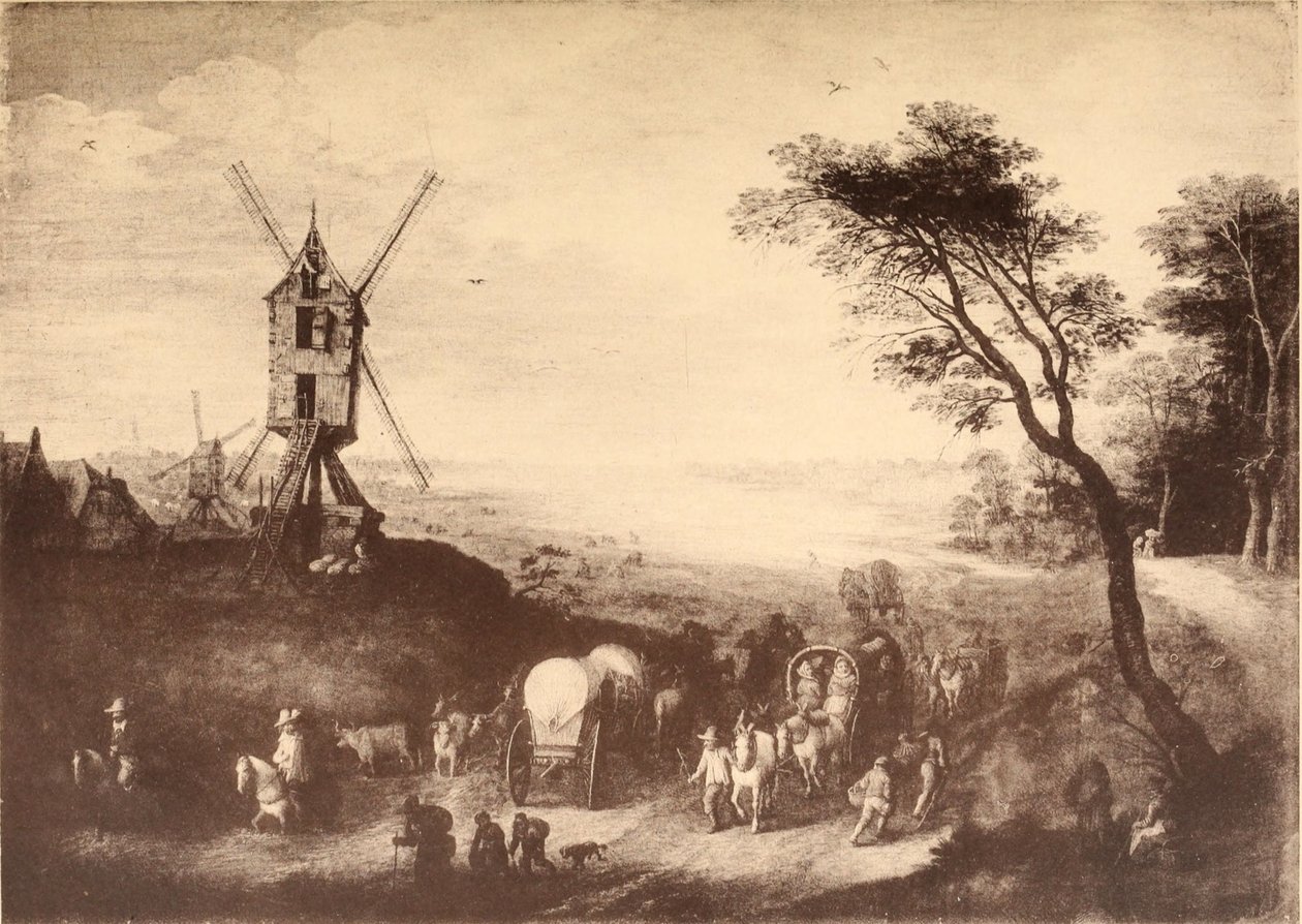 Krajina s větrným mlýnem od Jan Brueghel the Elder