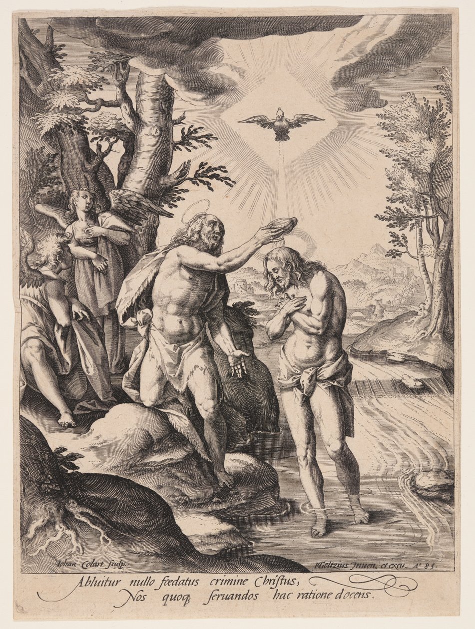 Kristův křest od Jan Collaert II