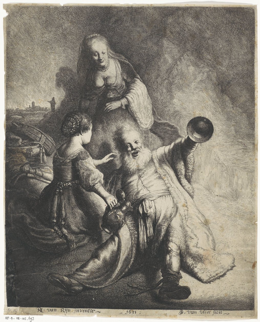 Lot a jeho dcery od Jan Gillisz. van Vliet