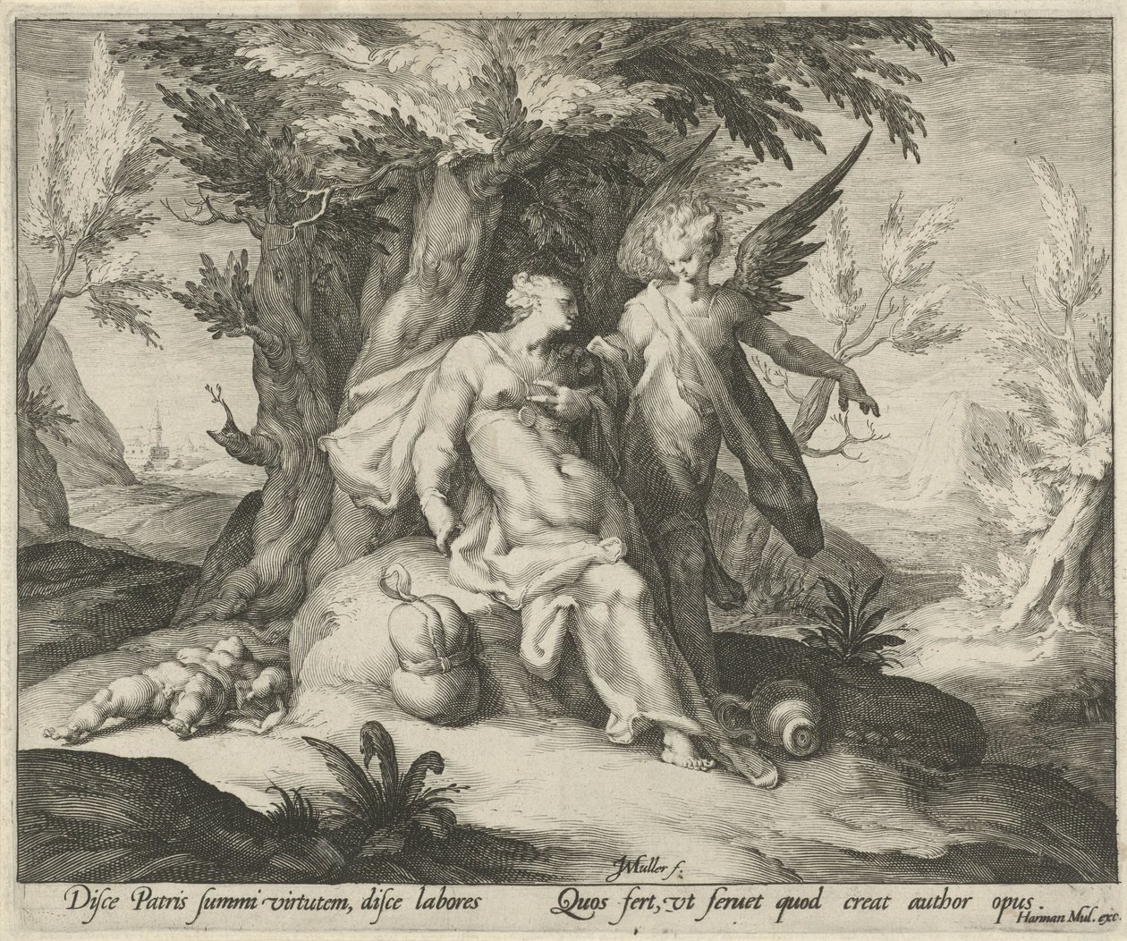 Hagar a Ismael v poušti od Jan Harmensz. Muller