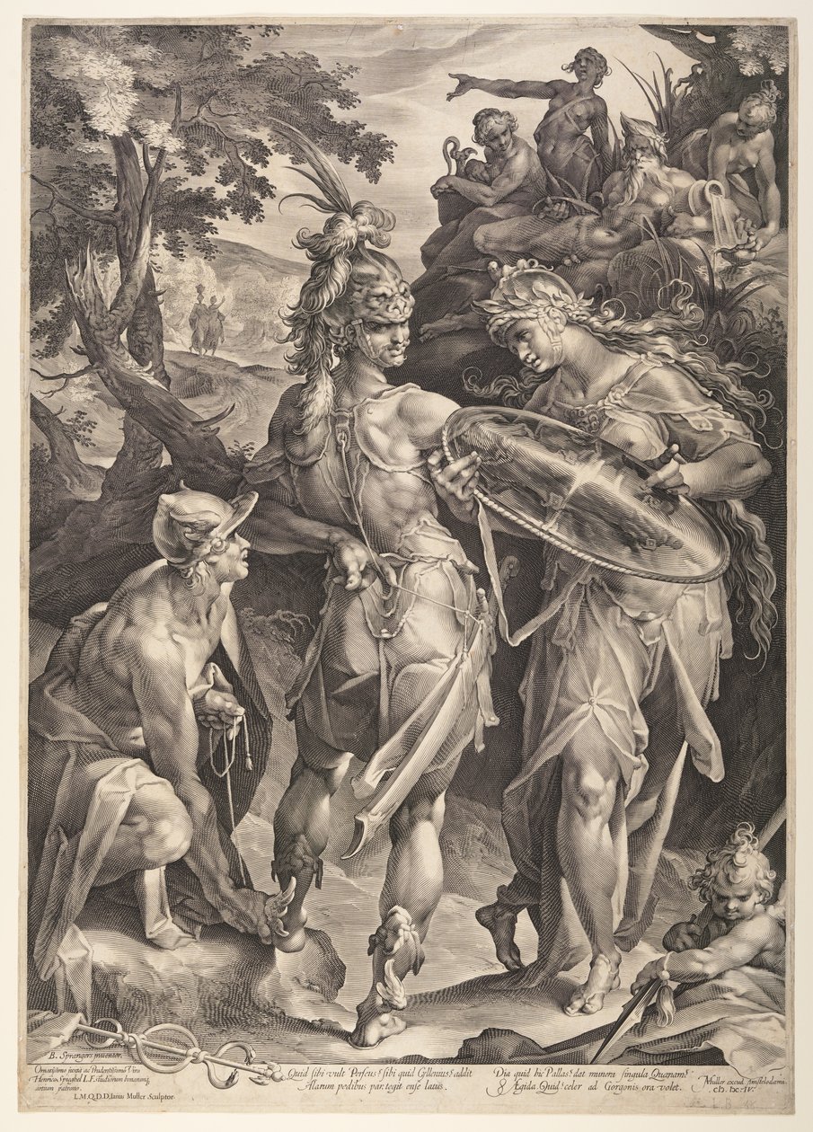 Minerva vyzbrojuje Persea od Jan Harmensz. Muller