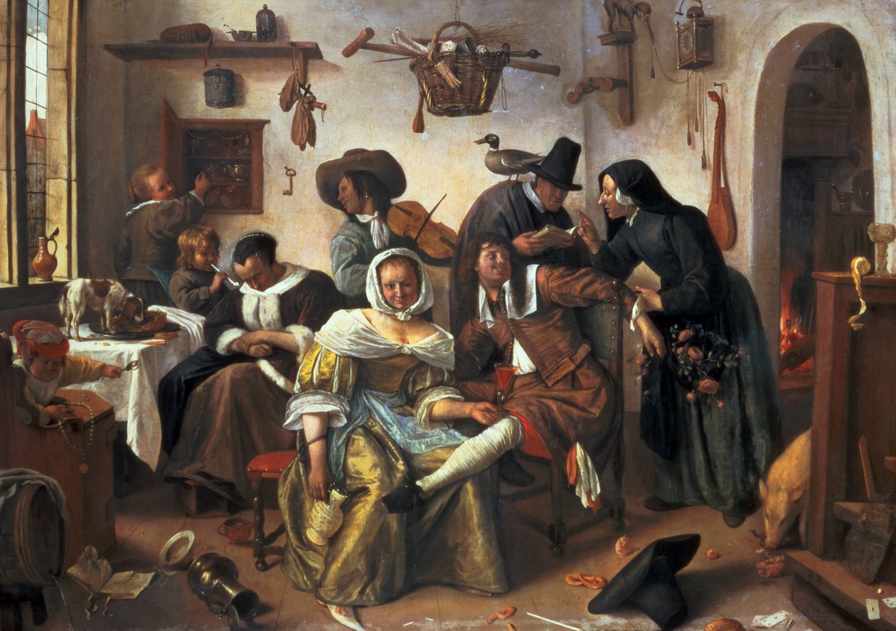 "Pozor na luxus", c.1663 od Jan Havicksz. Steen