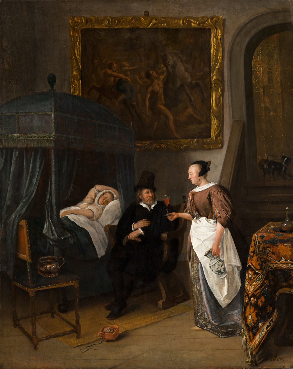 Návštěva lékaře, kolem 1665-8 od Jan Havicksz. Steen