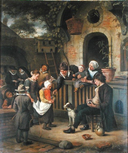 The Little Idiot (olej na plátně) od Jan Havicksz. Steen