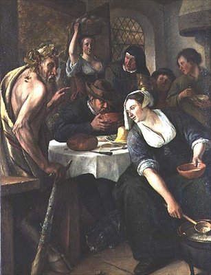 Satyr a rolník od Jan Havicksz. Steen