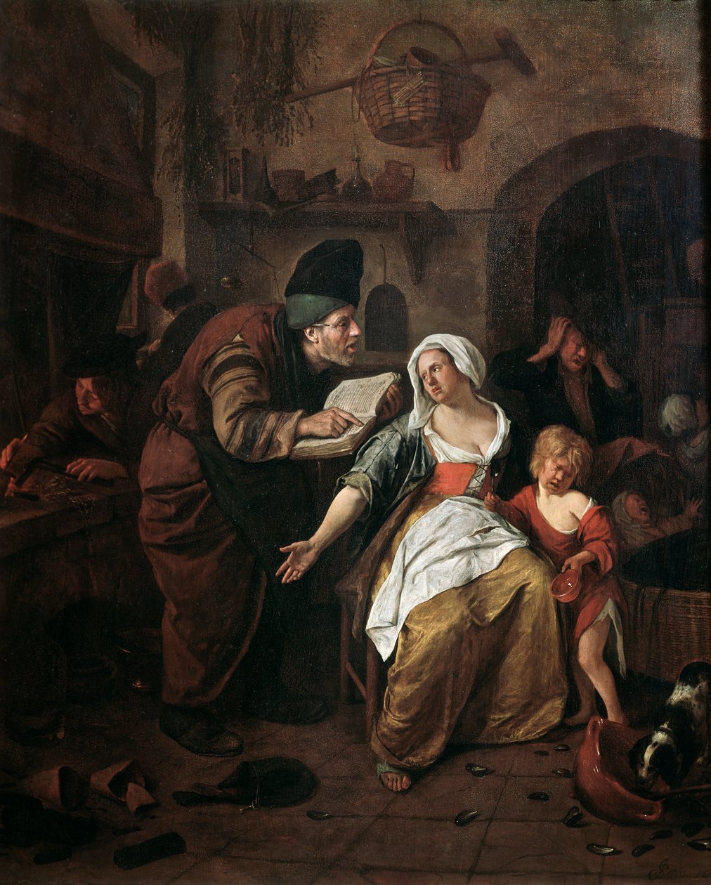 Alchymista, detail (olej na plátně od Jan Havicksz. Steen