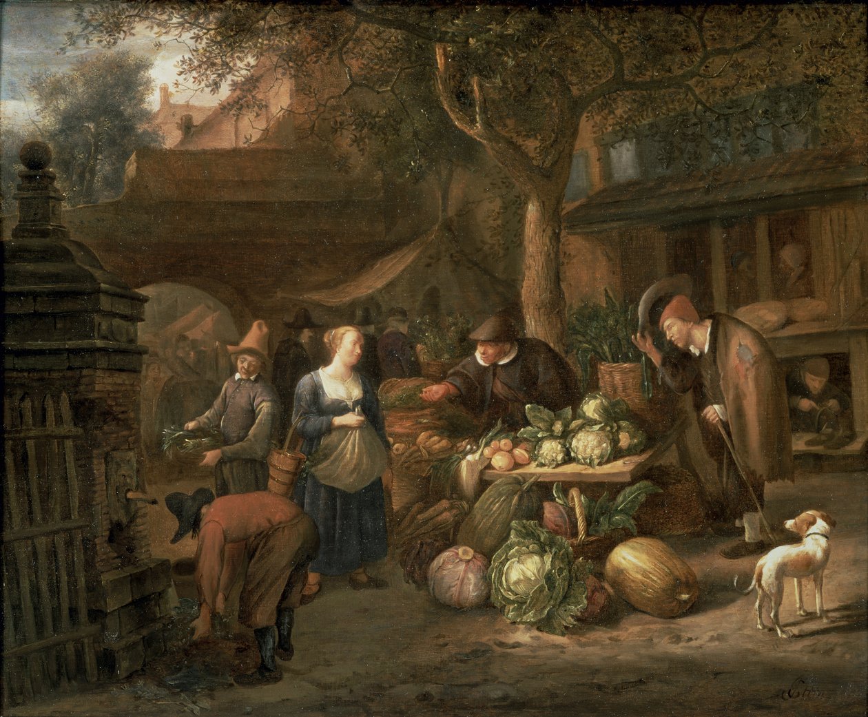 Scéna z trhu (panel) od Jan Havickszoon Steen