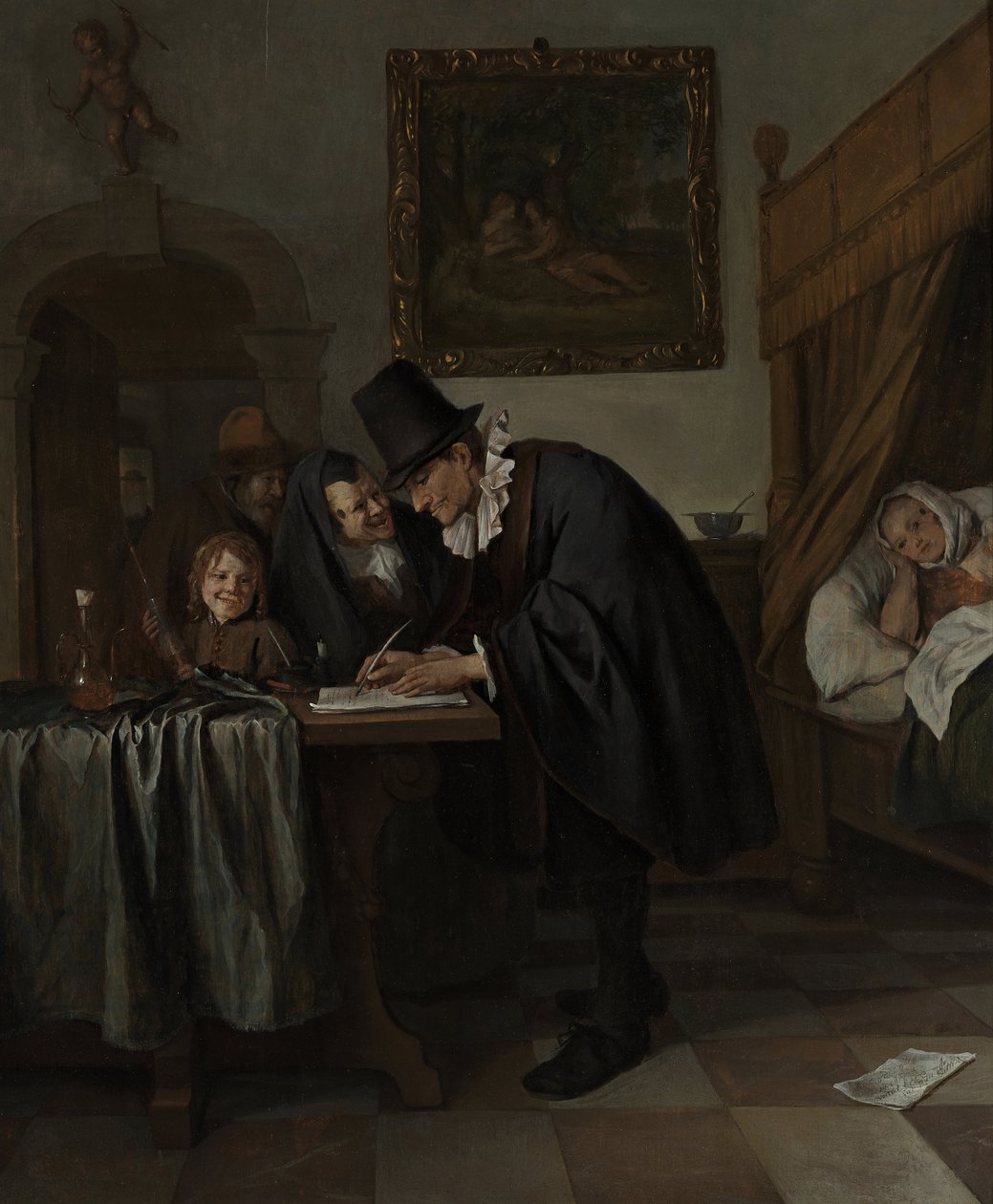 Návštěva doktorů, cca 1665 od Jan Havickszoon Steen