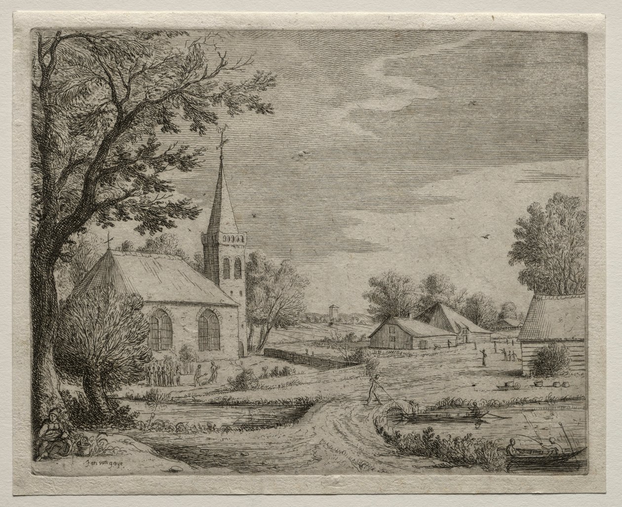 Vesnický kostel. od Jan Josephsz van Goyen