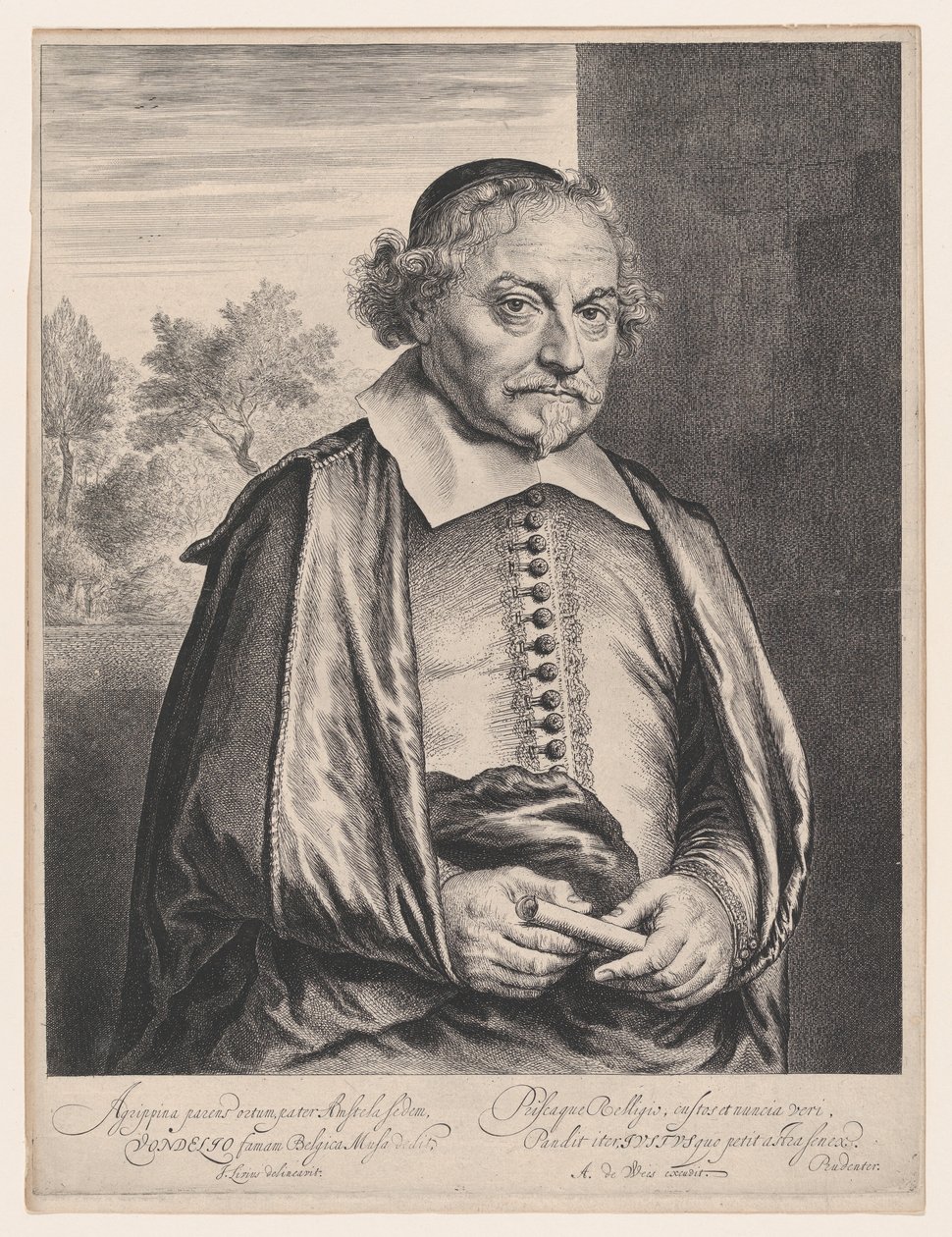 Joost van den Vondel, 17. století. od Jan Lievens