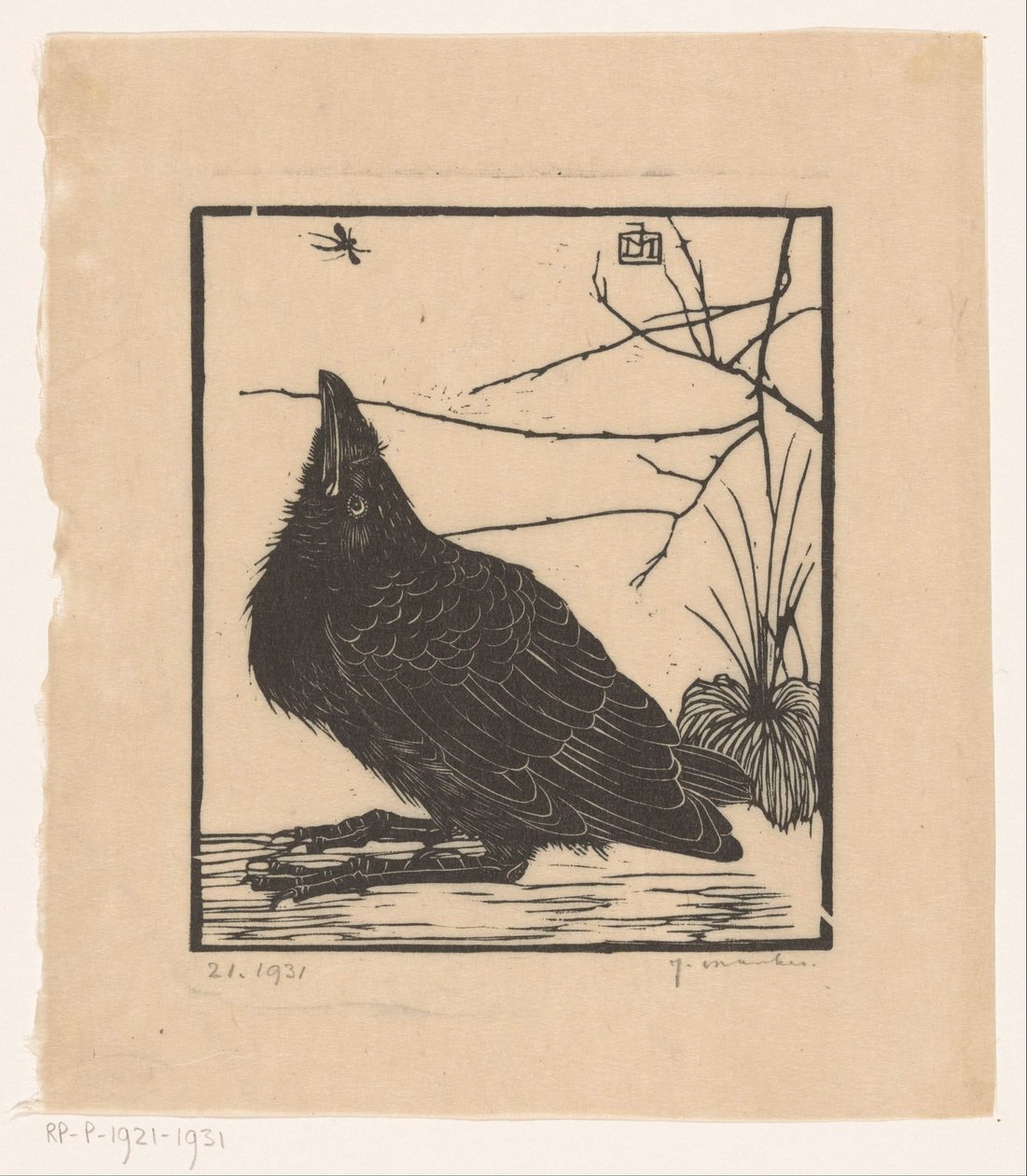 Vrána, dívá se na komára od Jan Mankes (signed by artist)