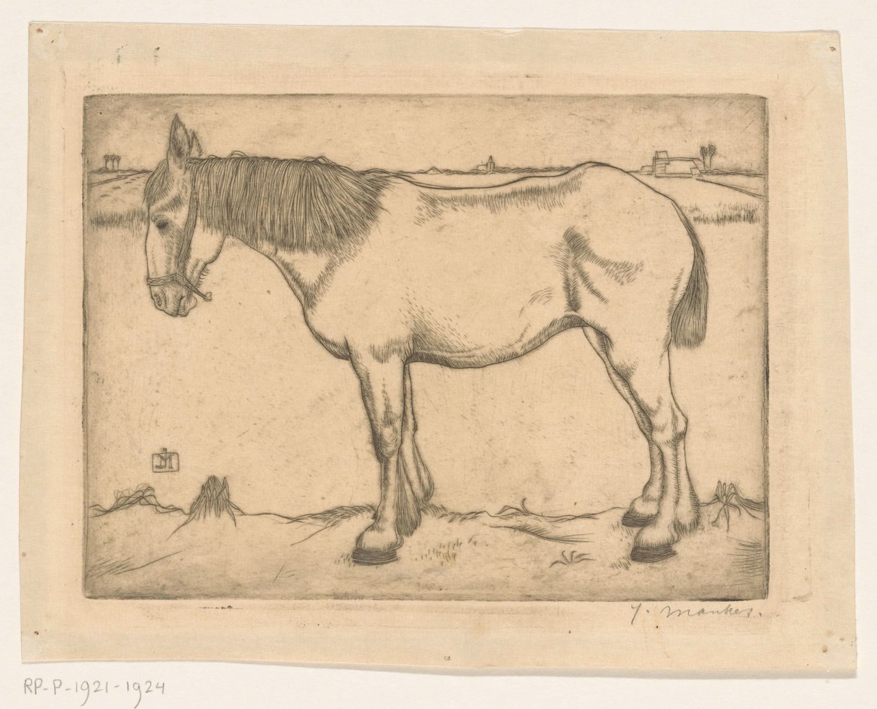 Kůň od Jan Mankes (signed by artist)