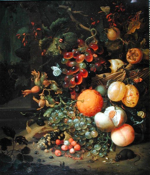 Zátiší s ovocem, 1704 od Jan Mortel