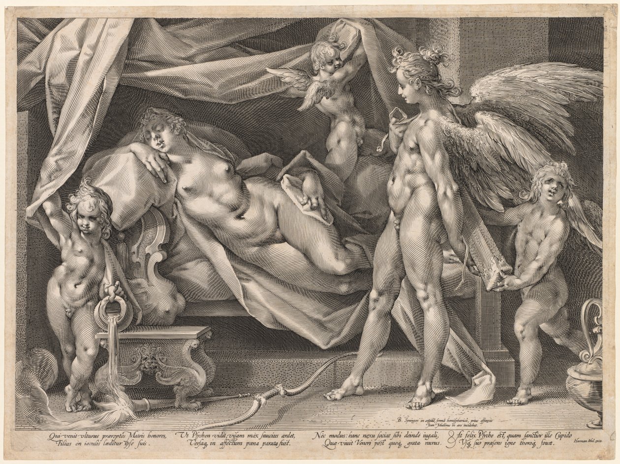 Cupid a Psyche, c. 1600. od Jan Muller