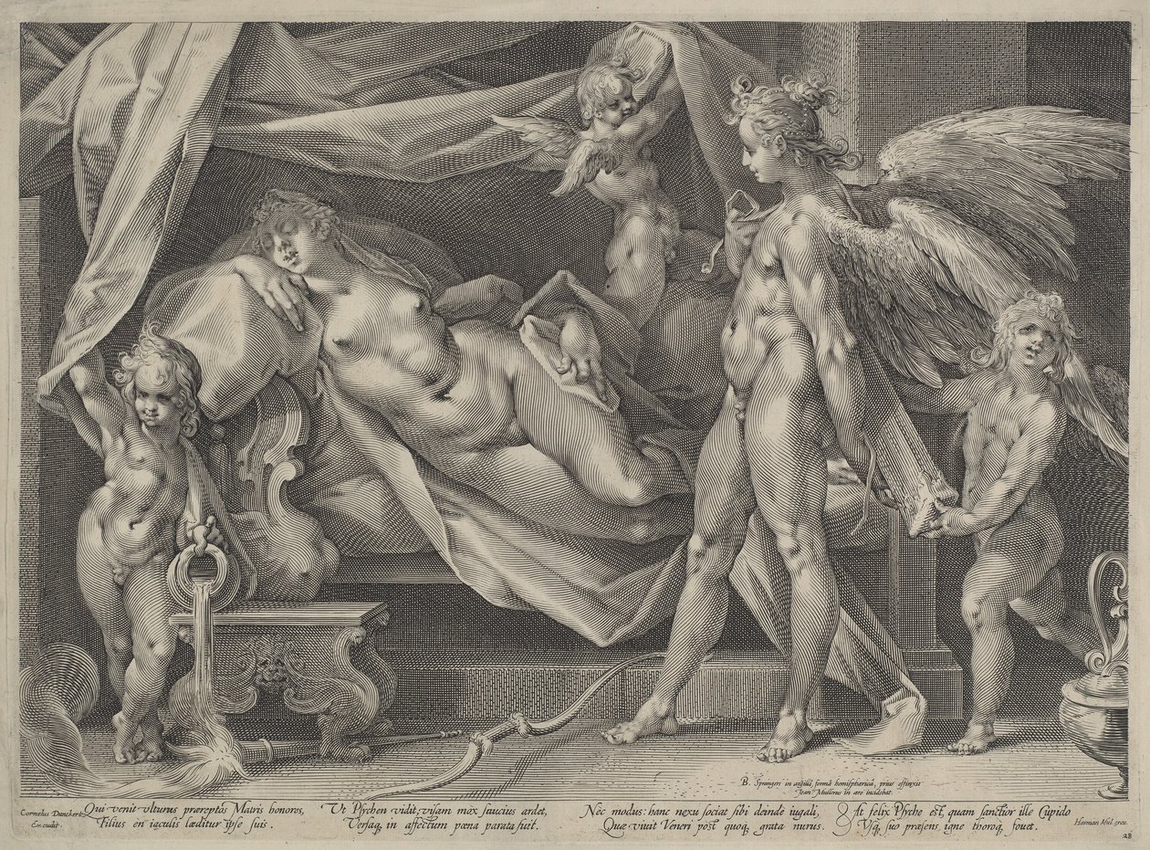 Amor a Psyché od Jan Muller, after Bartholomaeus Spranger