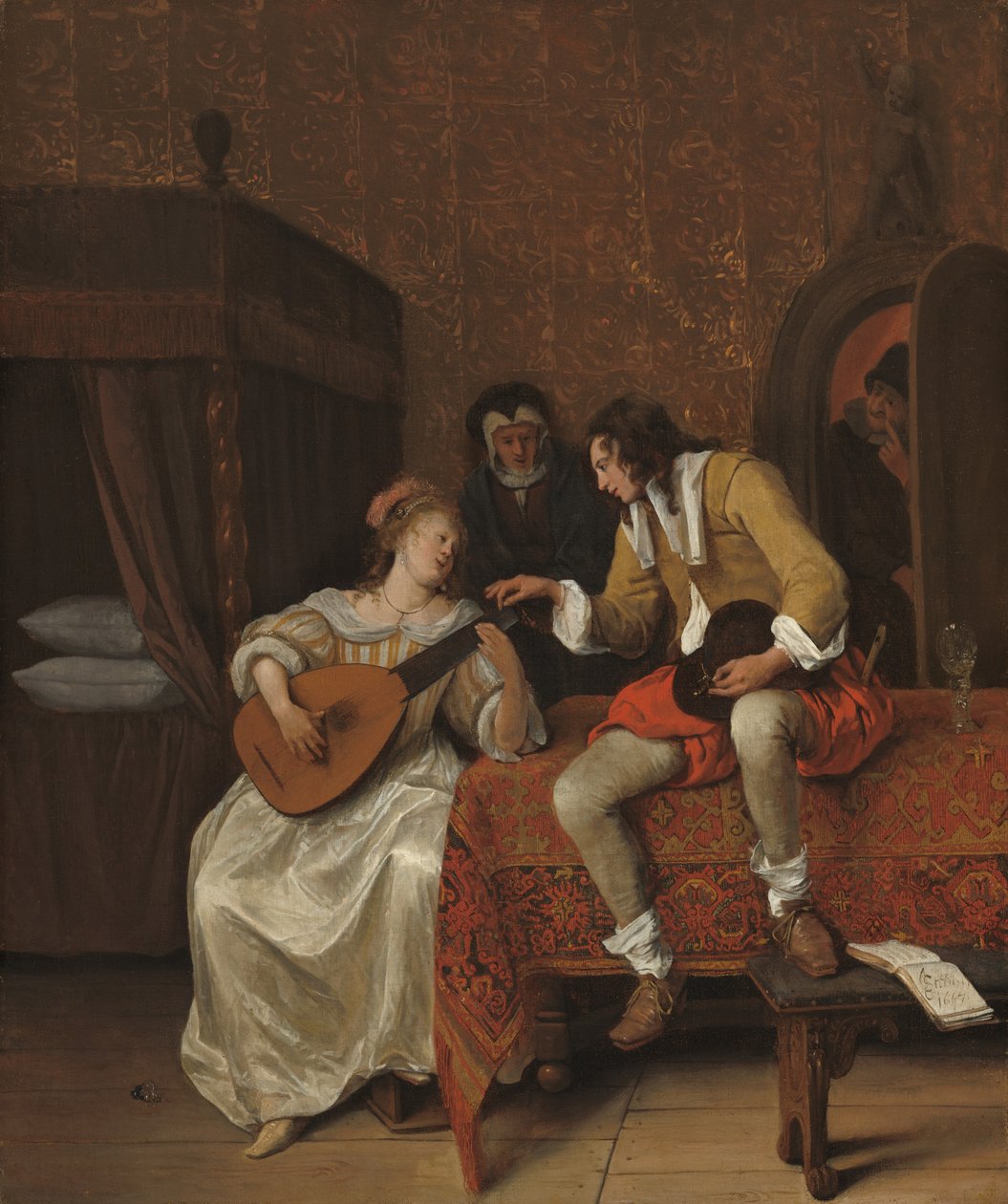Ascagnes a Lucelle (Hudební lekce) od Jan Steen