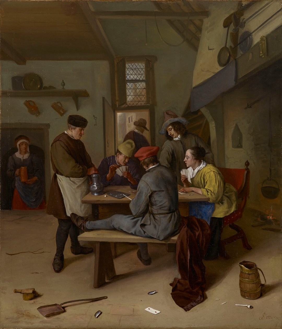 Hráči karet v taverně od Jan Steen