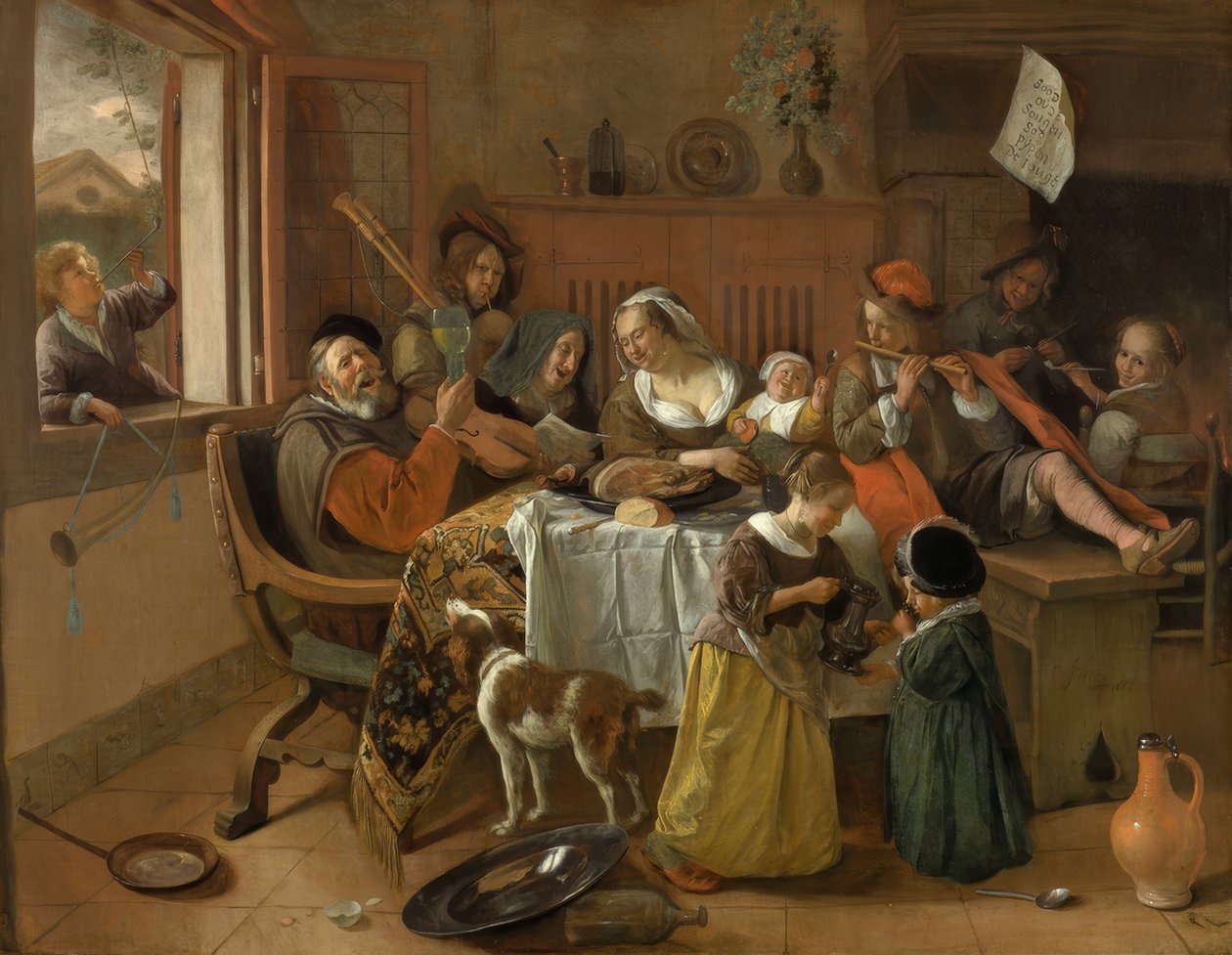 Šťastná rodina od Jan Havickszoon Steen