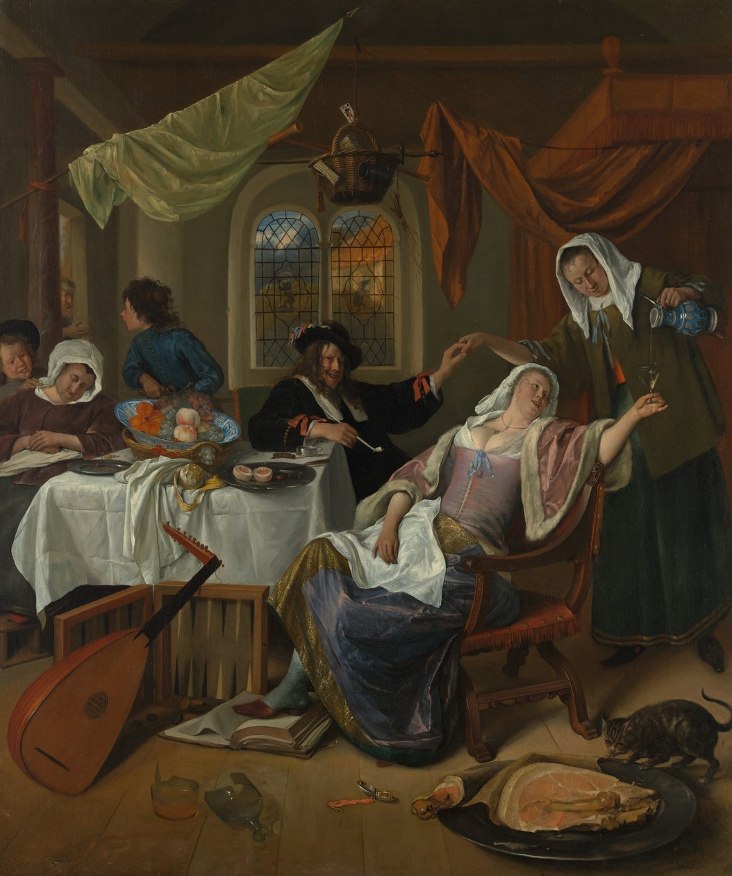 Rozpuštěná domácnost, ca. 1663-64. od Jan Havickszoon Steen