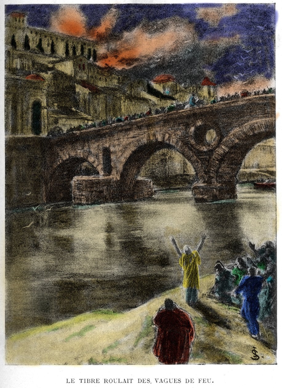 Tiber (Tevere) valil vlny ohně od Jan Styka