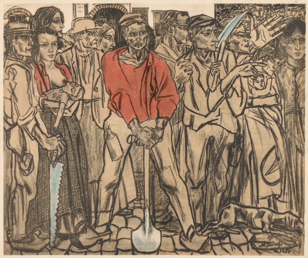 Skupina dělníků od Jan Toorop