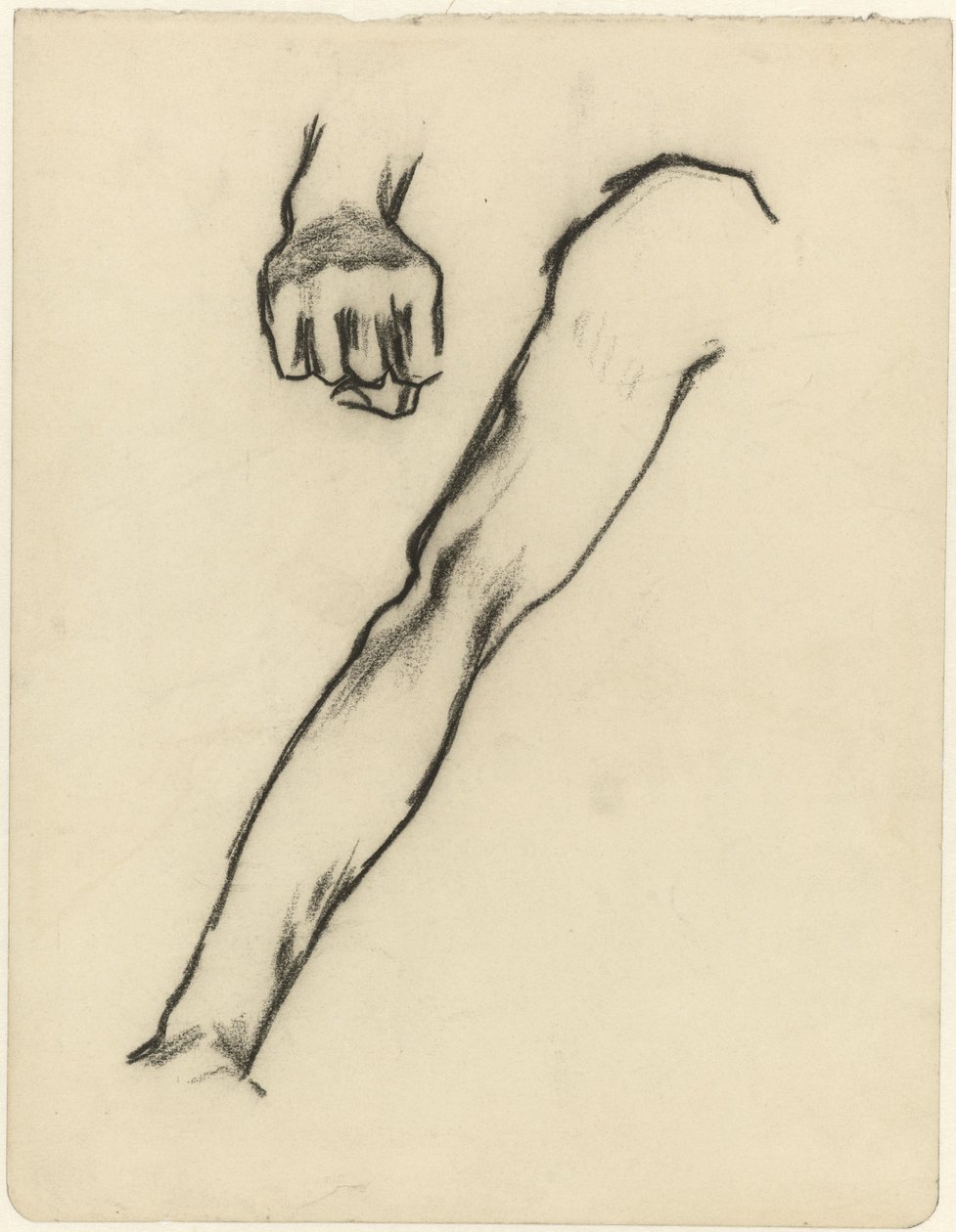 Studijní list s paží a rukou od Jan Toorop