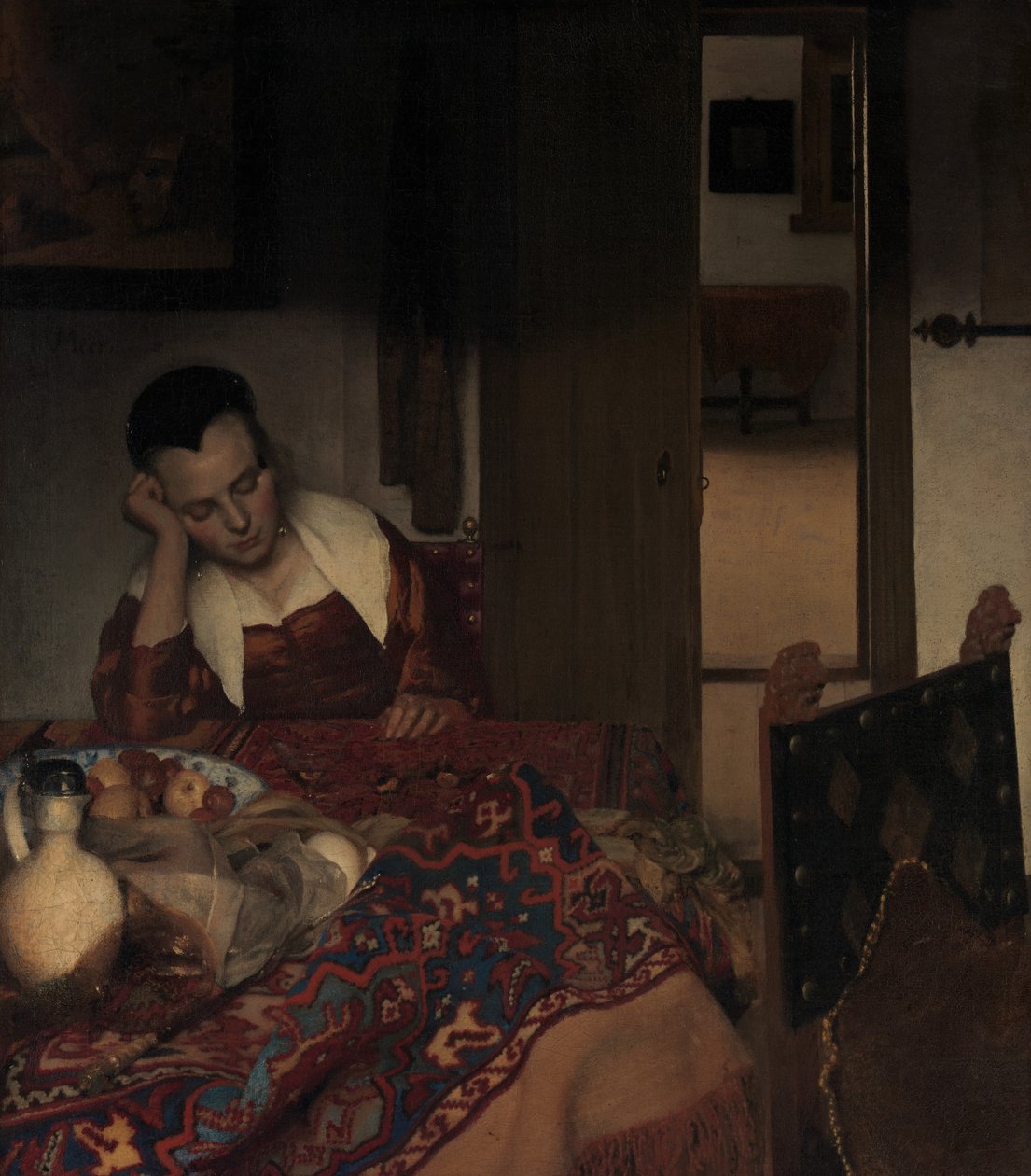 A Maid Spící, ca. 1656-57. od Johannes Vermeer