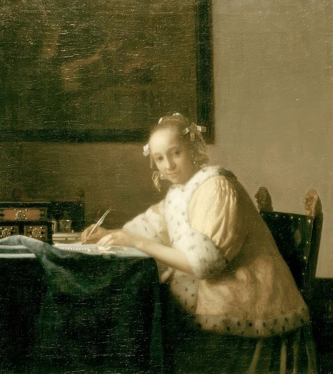 Pisatel dopisů ve žlutém od Jan Vermeer van Delft