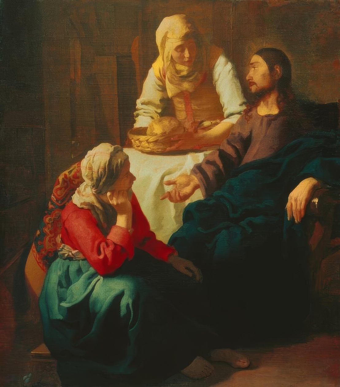 Kristus s Marií a Martou od Jan Vermeer van Delft