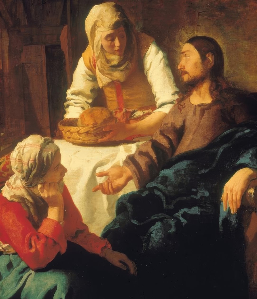 Kristus s Marií a Martou od Jan Vermeer van Delft