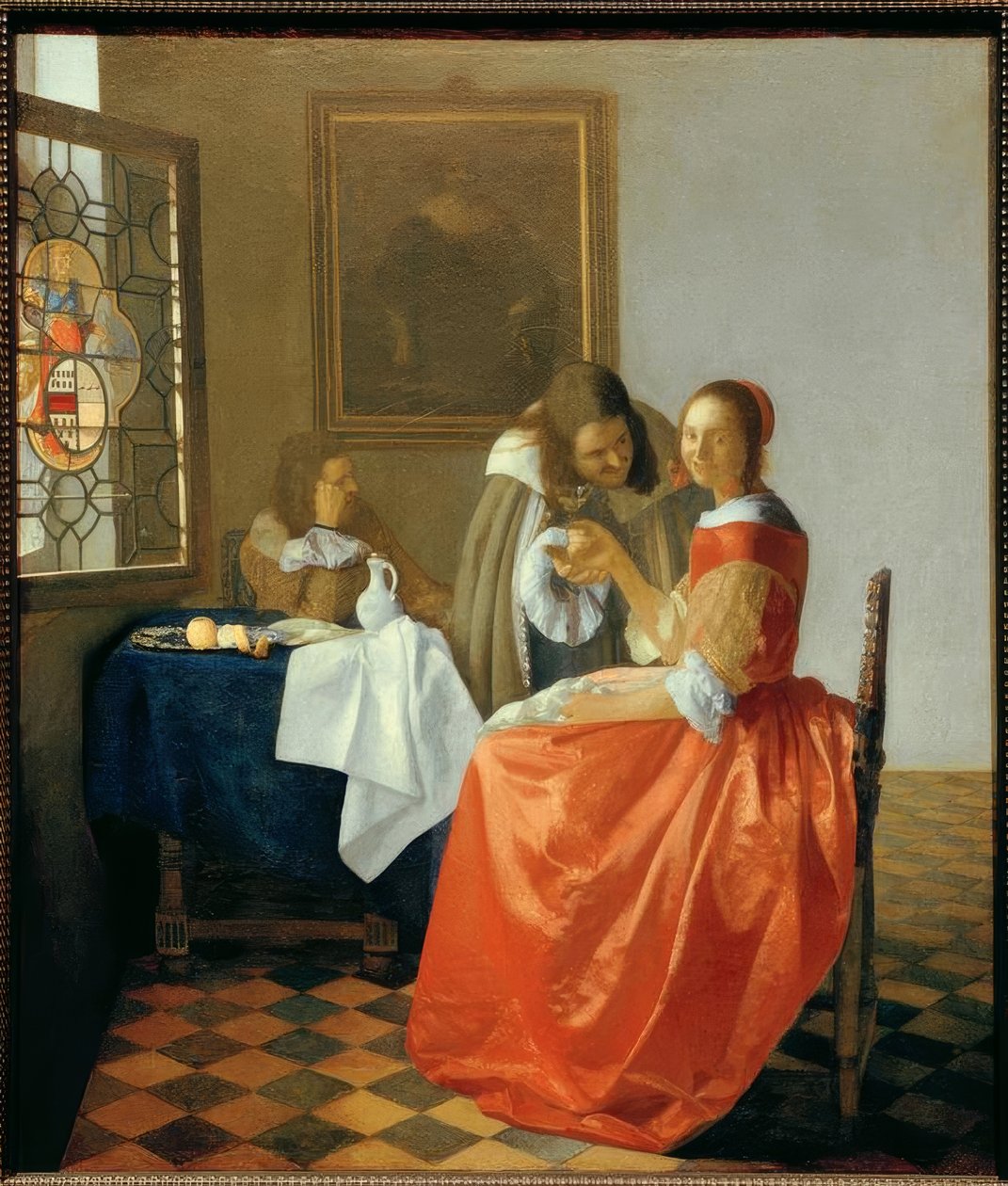 Dívka se sklenkou vína od Jan Vermeer van Delft