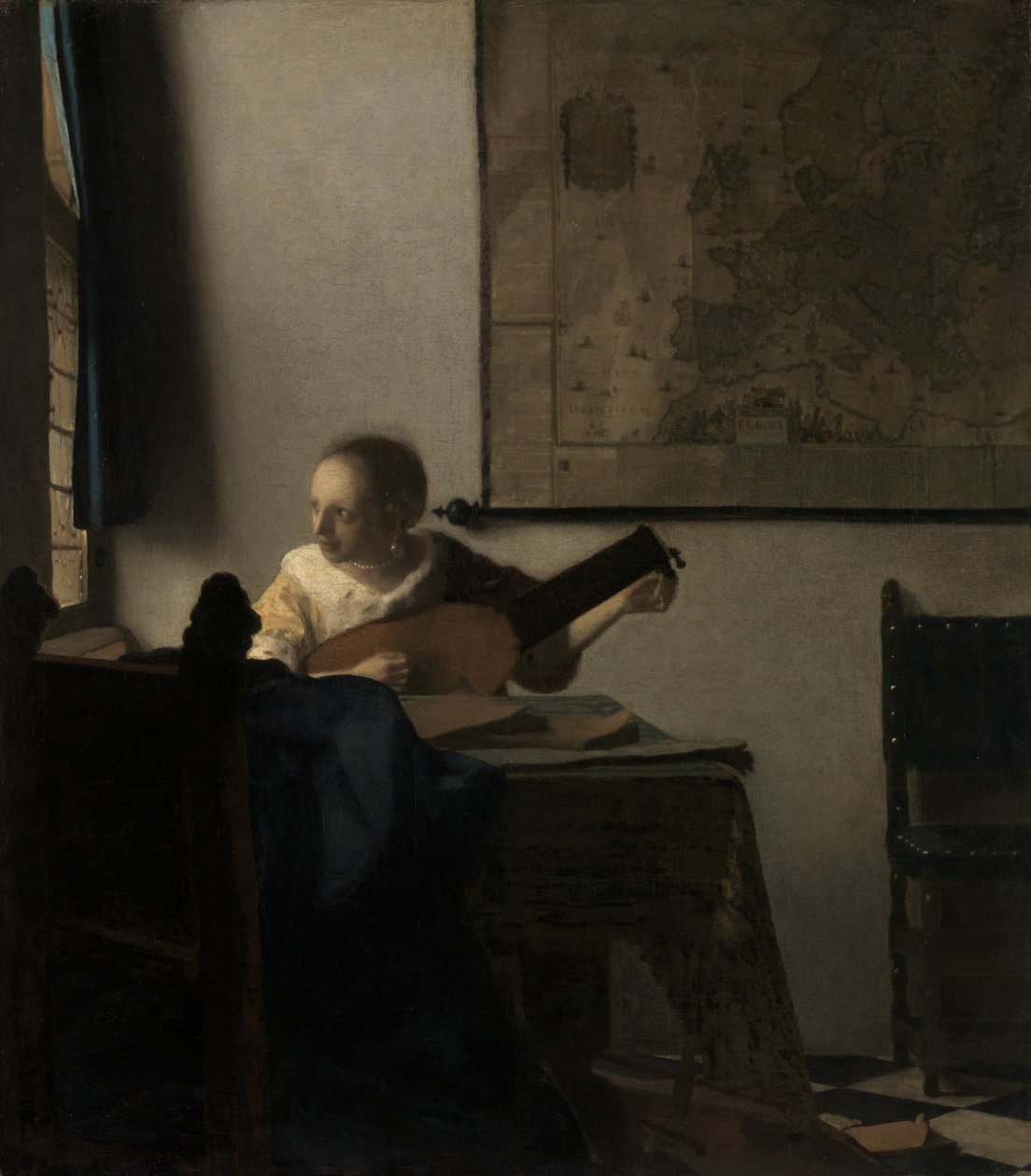 Mladá žena s loutnou, ca. 1662-63. od Jan Vermeer van Delft