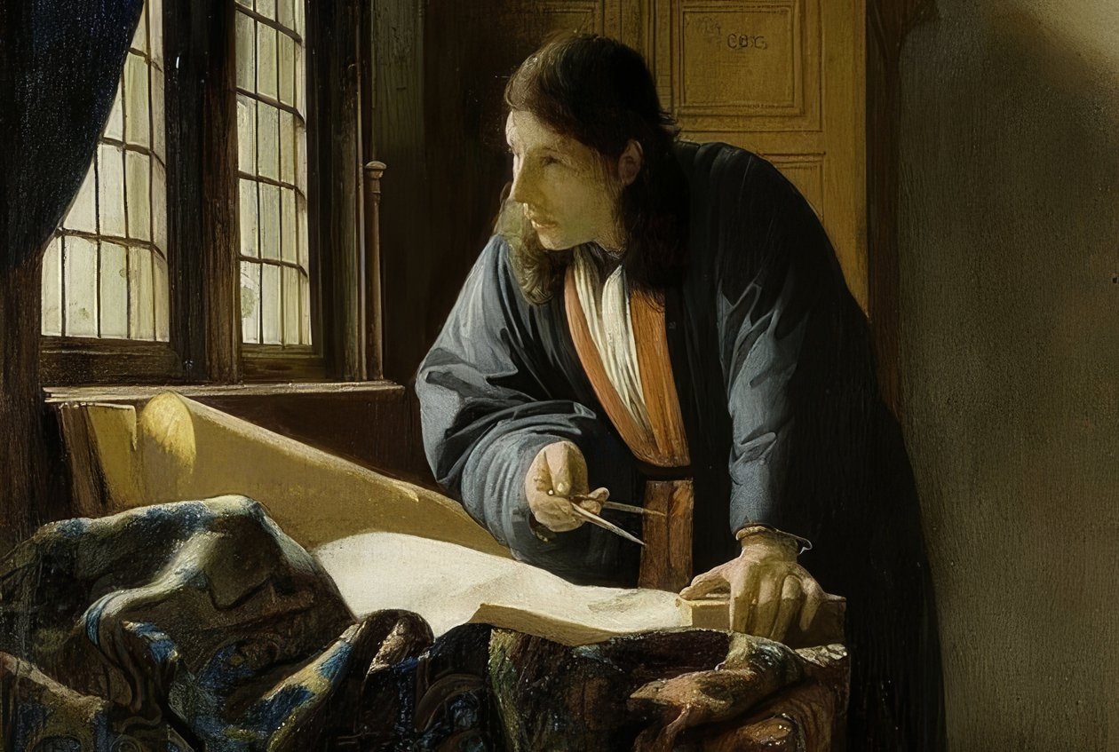 Der Geograph (detail). 1669 od Jan Vermeer van Delft