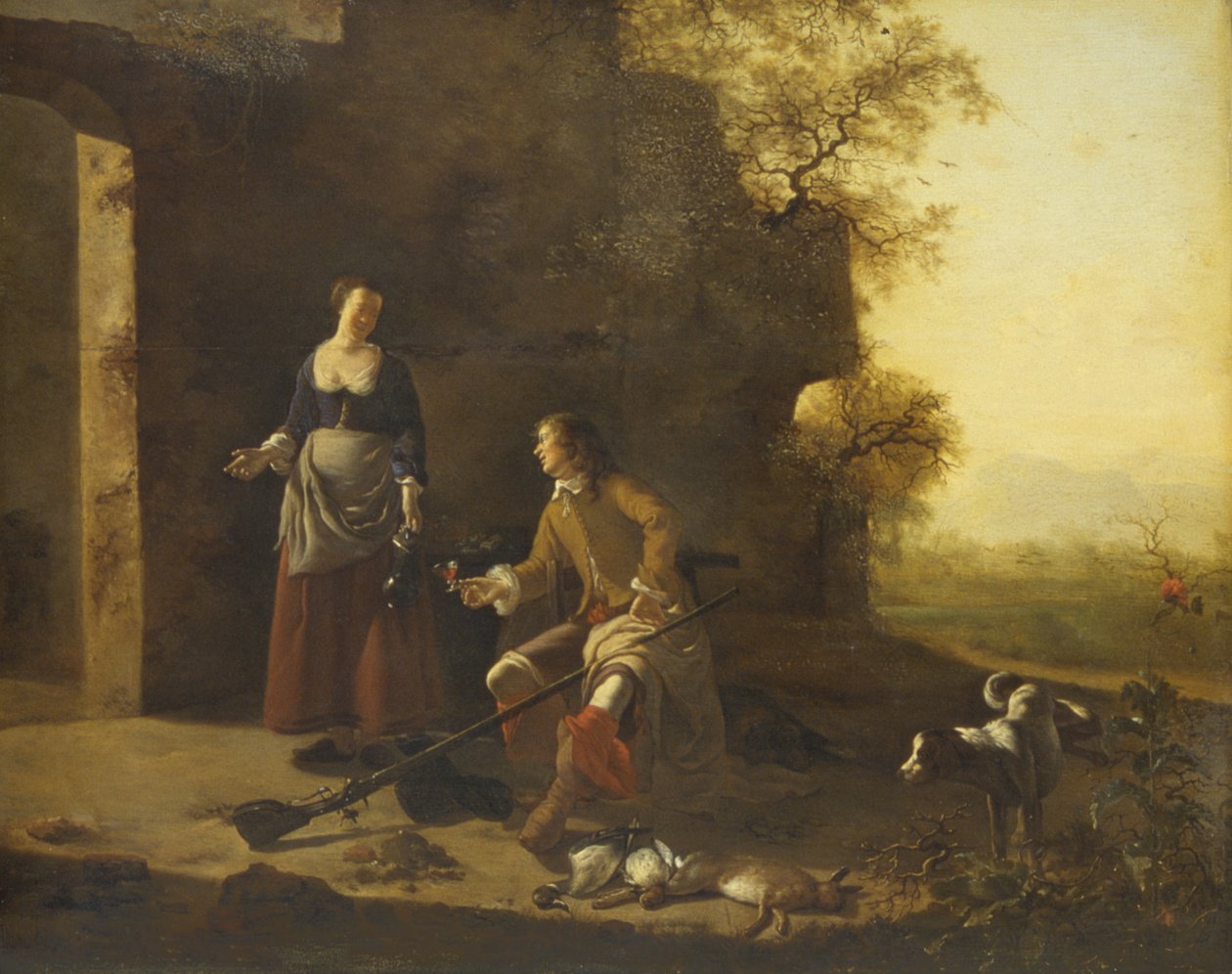 Odpočinek lovců od Jan Vermeer van Haarlem