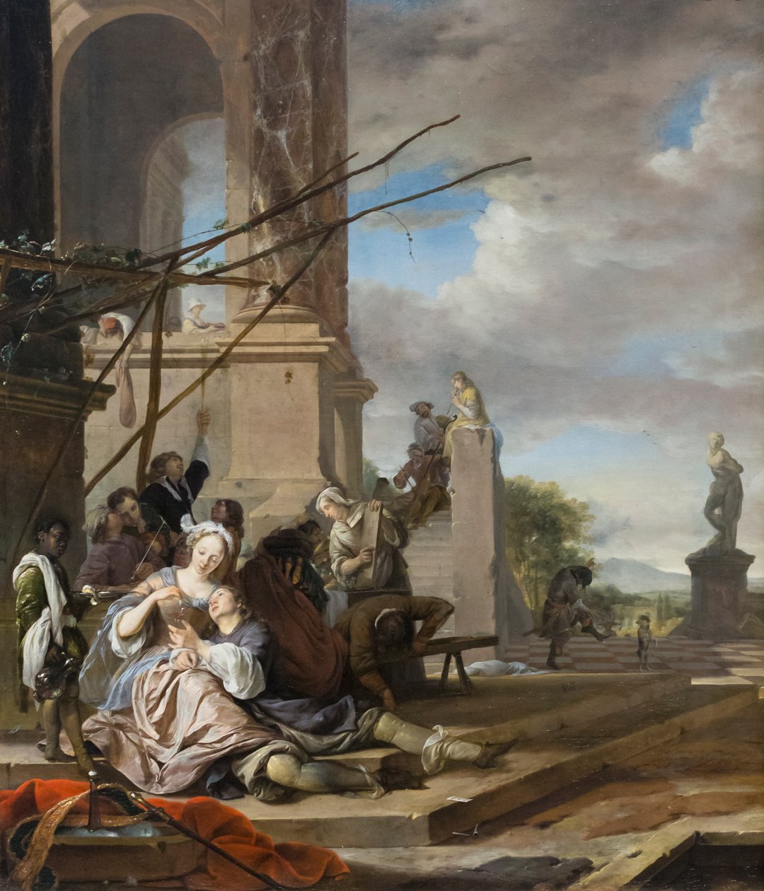 Italský dvůr, asi 1660-65 (olej na plátně) od Jan Weenix