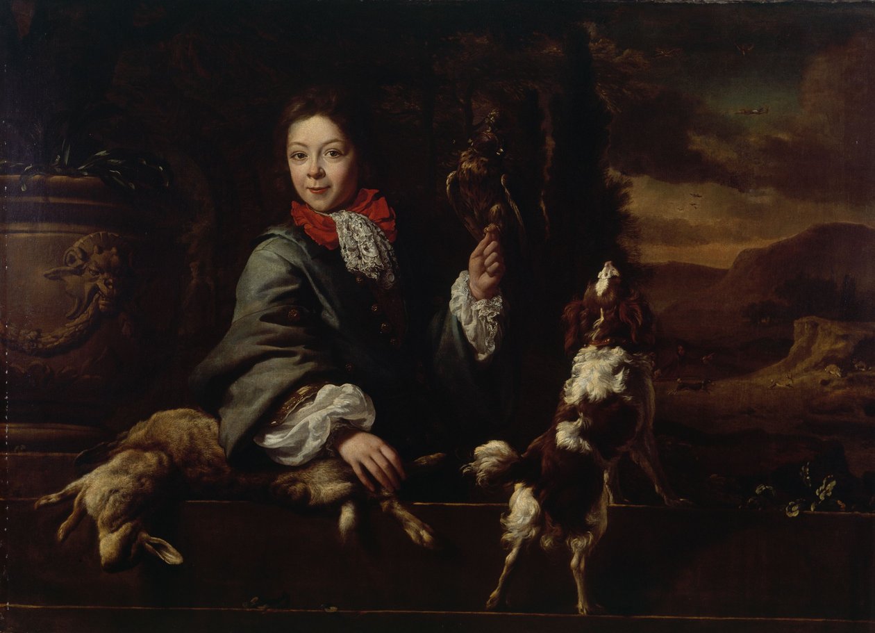Sokolníkův chlapec (olej na plátně) od Jan Weenix