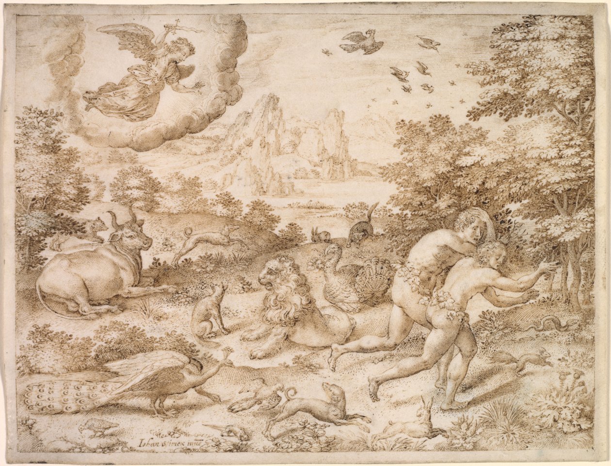 Vyhnání z ráje, c. 1606. od Jan Wierix
