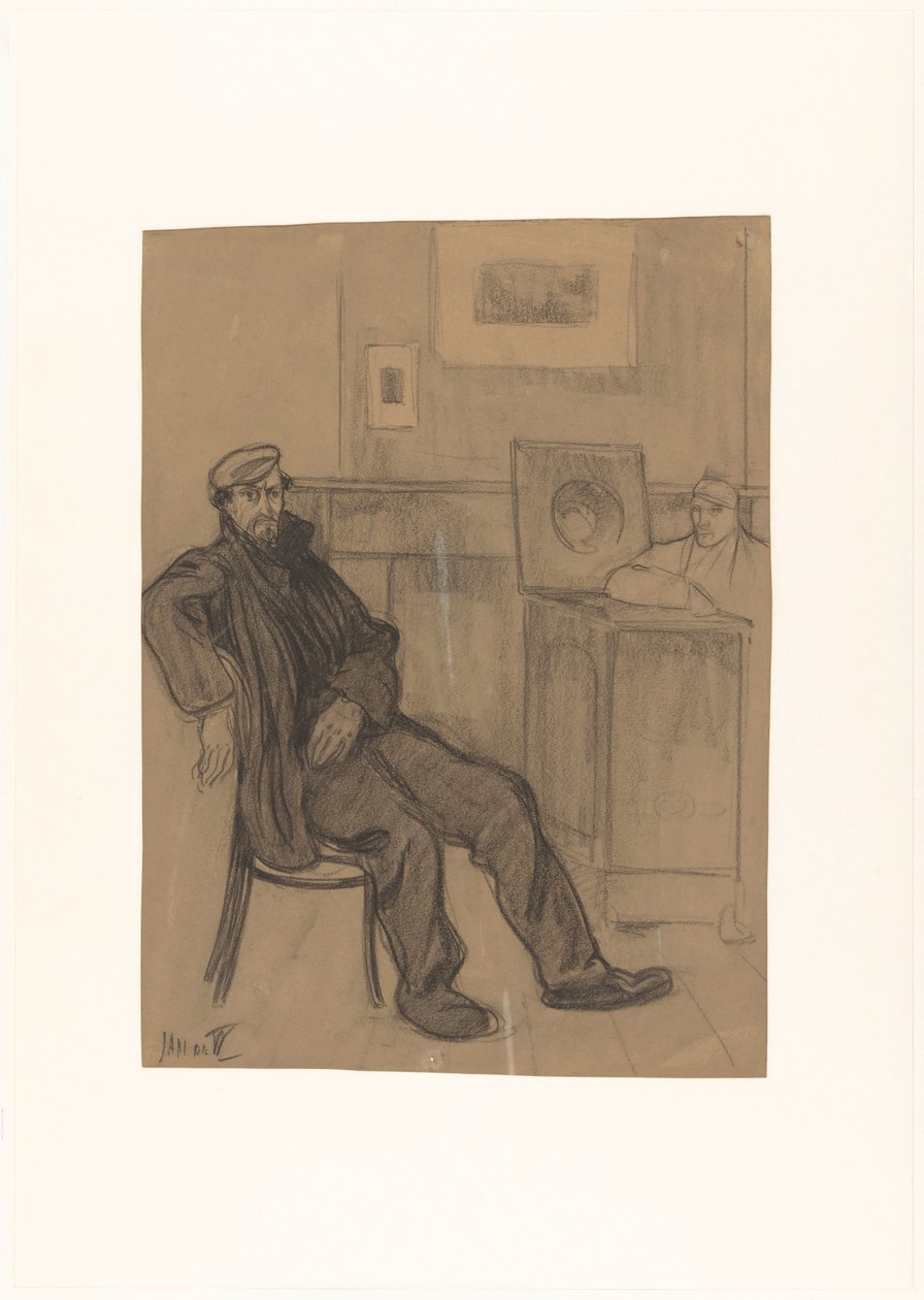Muž na židli od Jan de Waardt (signed by artist)