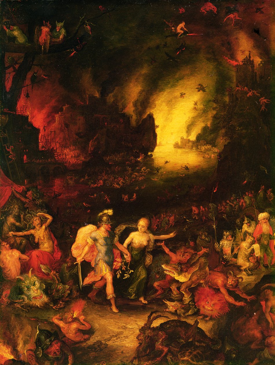 Aeneas in Hades (detail) od Jan the Elder Brueghel