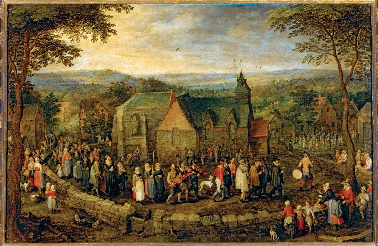 Venkovská svatba ... (olej na plátně) od Jan the Elder Brueghel