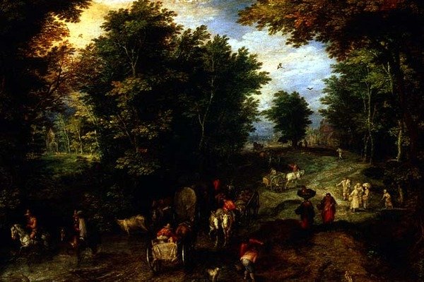 Krajina s Fordem od Jan the Elder Brueghel