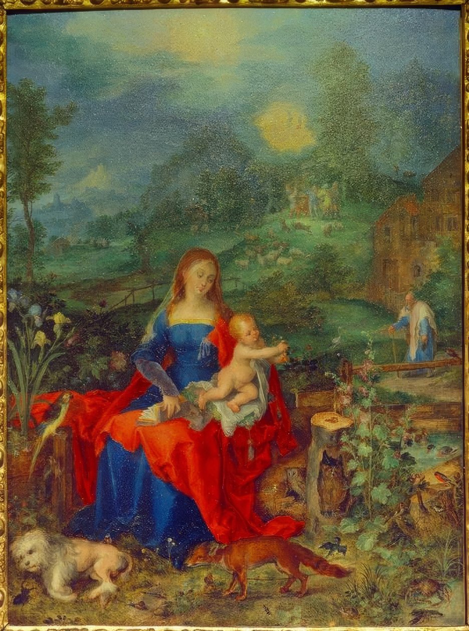Maria s mnoha zvířaty od Jan the Elder Brueghel