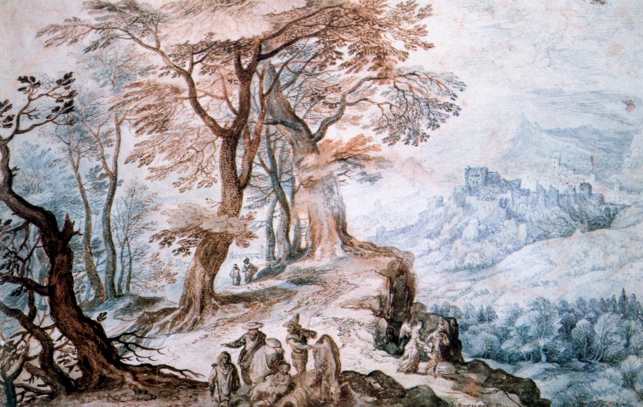 Průchod krajinou, c1588-1625 od Jan the Elder Brueghel