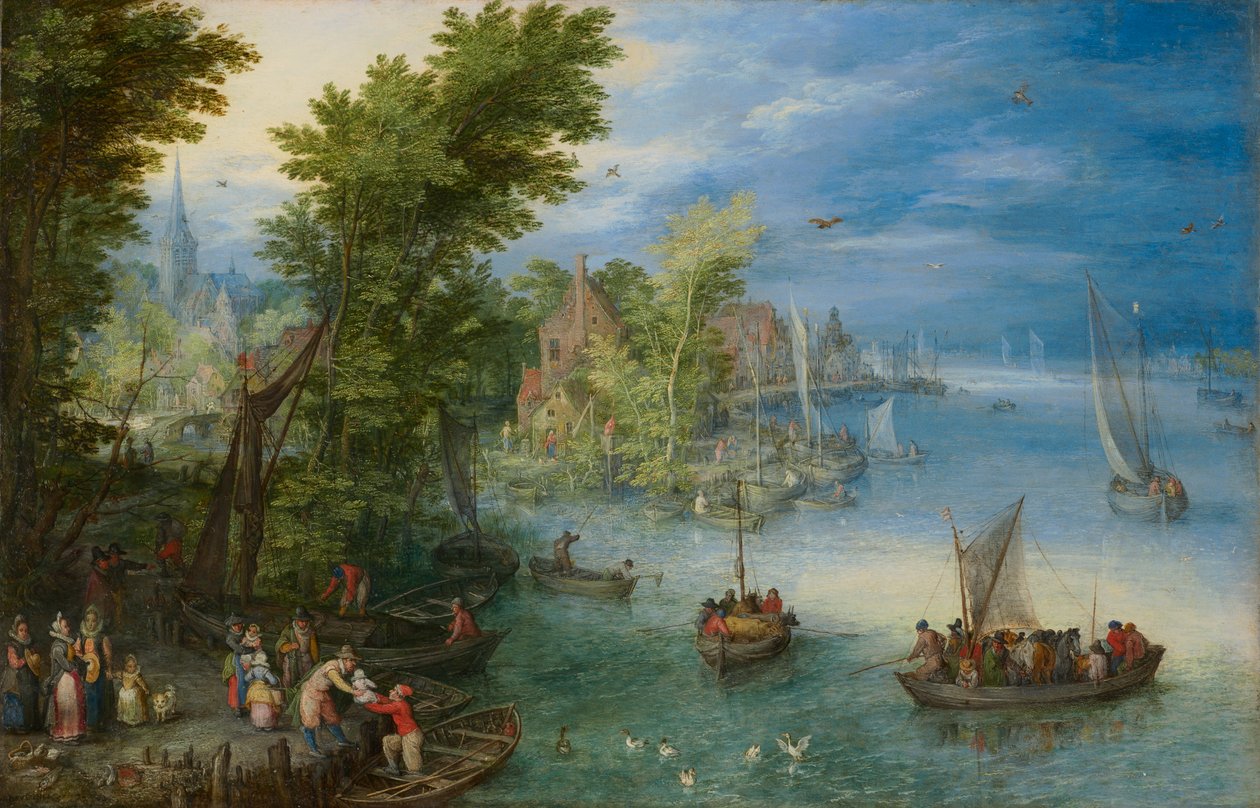 Říční krajina od Jan the Elder Brueghel