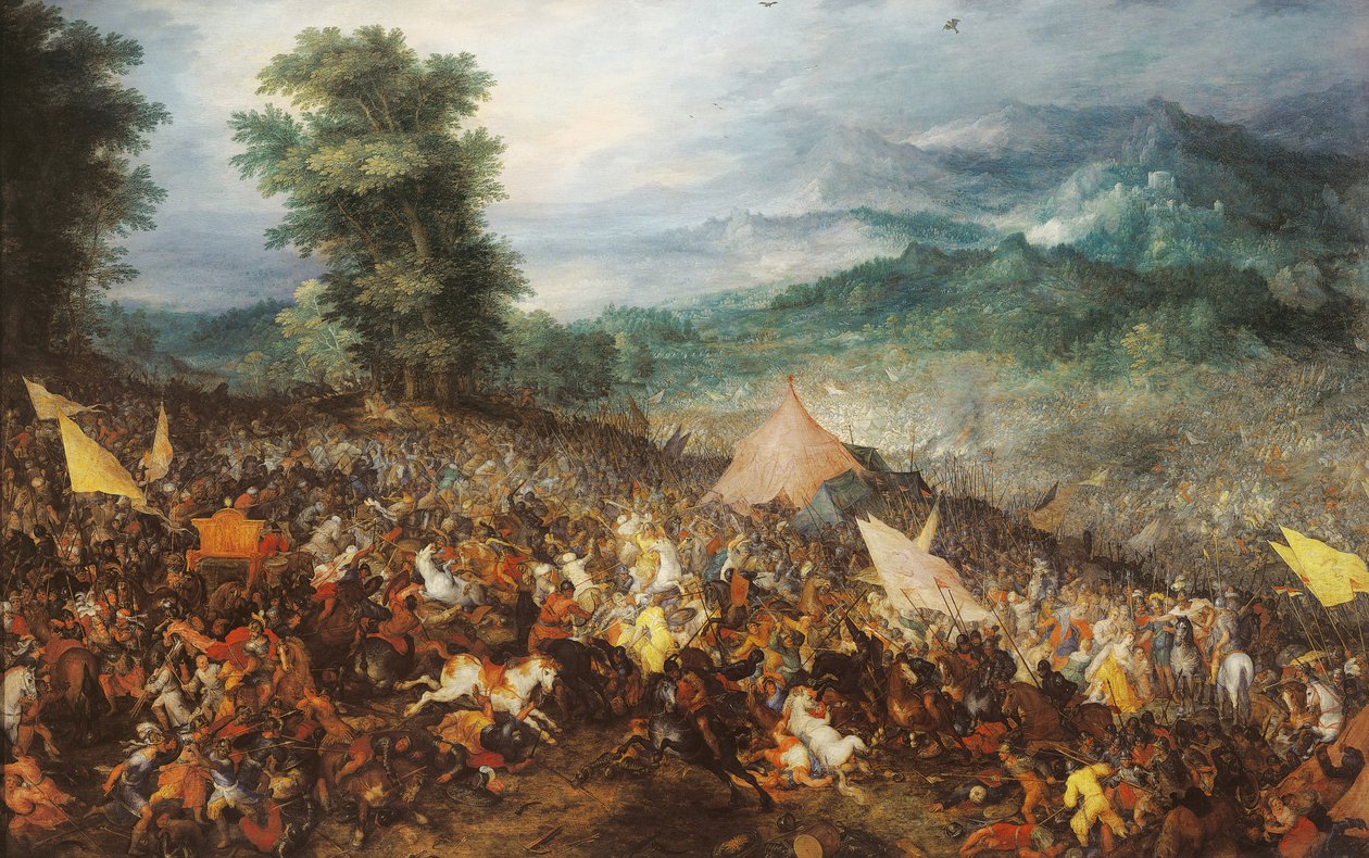 Bitva u Gaugamely od Jan the Elder Brueghel