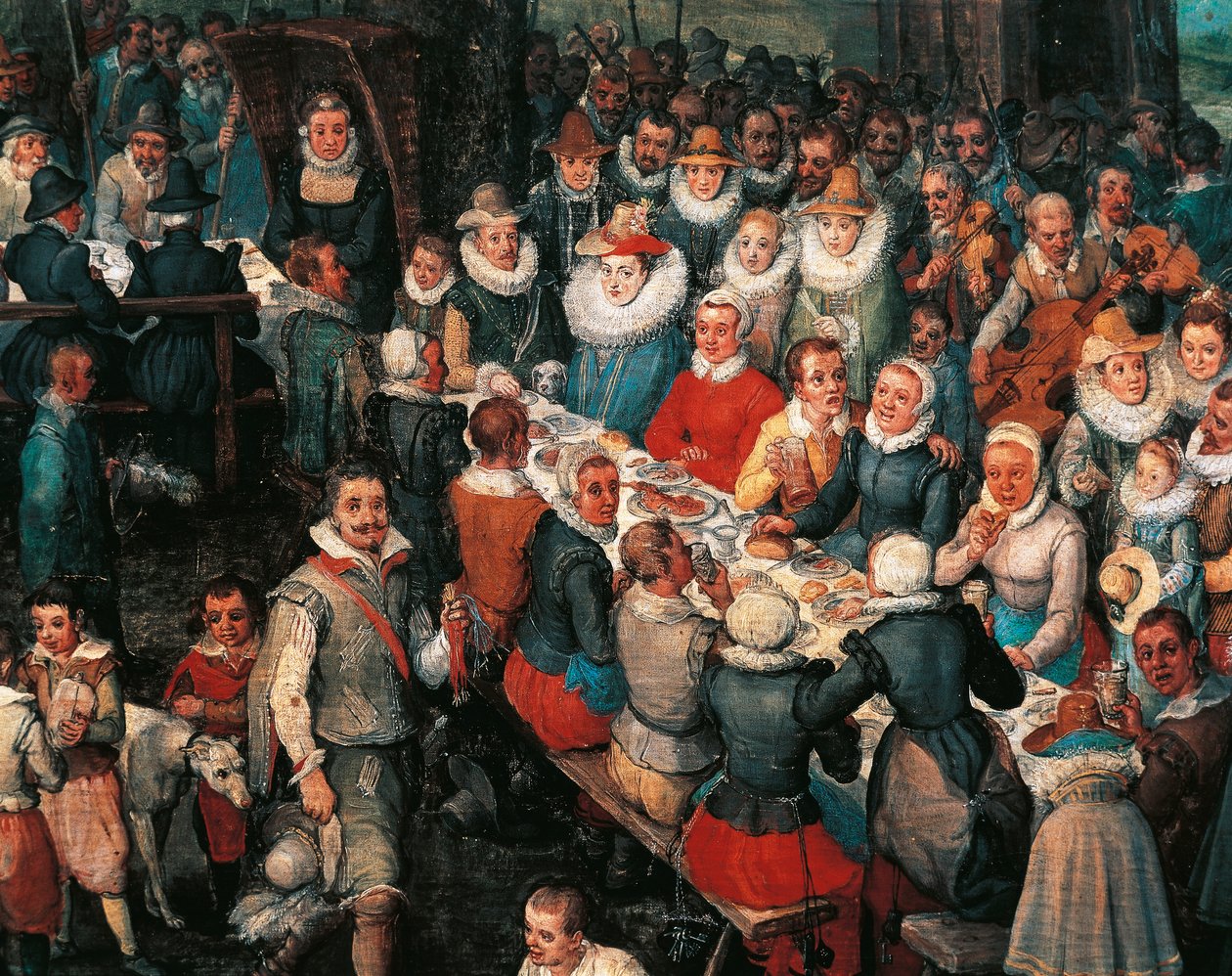 Svatební hostina, Detail od Jan the Elder Brueghel