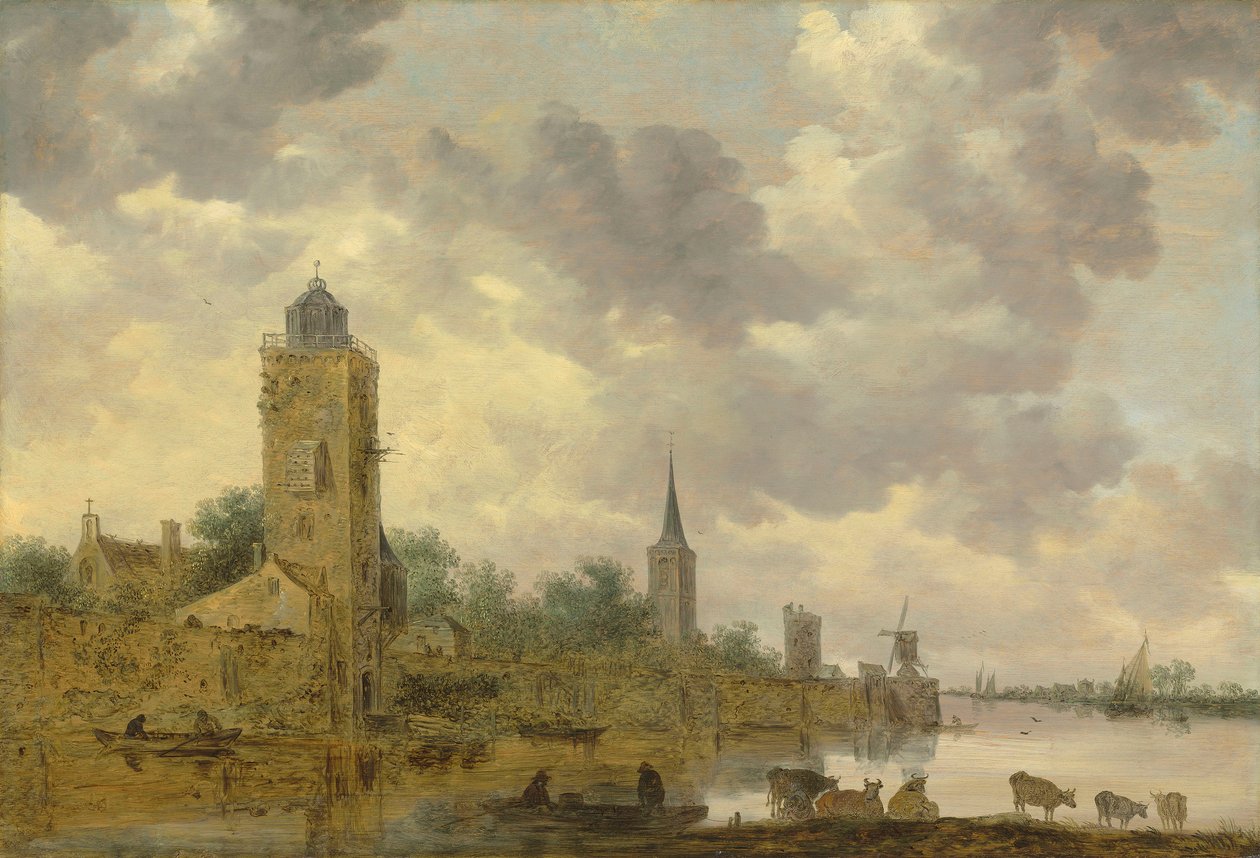 Krajina s městskou zdí a majákem od Jan van Goyen